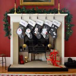 Personalised Embroidered Christmas Stocking Luxury Dark Grey Knitted With Name - Santa, Snowman Or Reindeer Design UK Gift - thumbnail 2