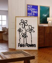 Fake Flowers Art Print, Trendy Home Decor - thumbnail 1