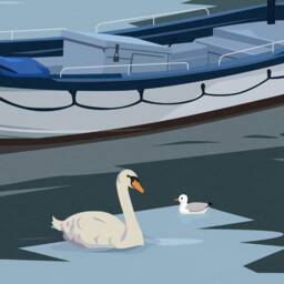 Inverkeithing Harbour Print - Fife Travel Poster Swans Kingfisher Heron Duck Scottish Wall Art - thumbnail 2