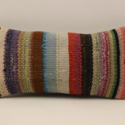 10x20 Turkish Kilim Pillow, Bohemian Carpet Pillow, Handwoven Lumbar, Boho Sham Cover, Throw Pillow, Cushion Home Decor 4Yef-587 - thumbnail 2