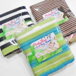 Crocheted Baby Blanket - Solid Blue, Hypoallergenic Stroller Size - thumbnail 4