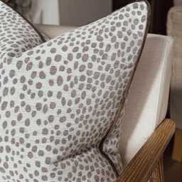 Ivory & Grey Animal Print Textured Cushion Cover - Custom Throw Pillow - Clara - thumbnail 2