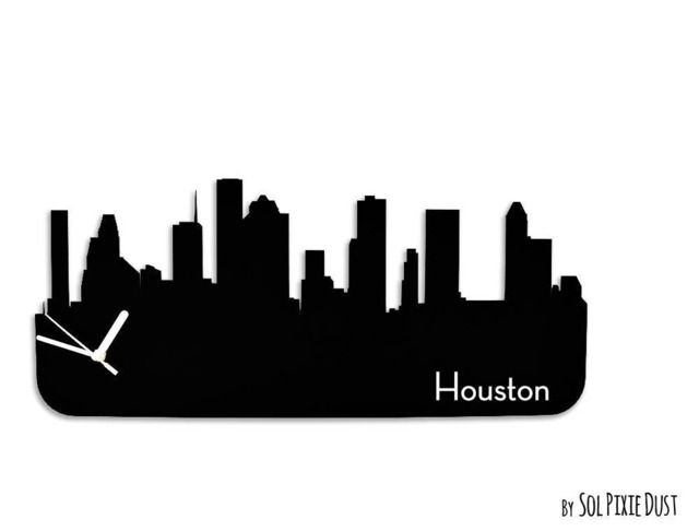Houston Skyline - Silhouette Wall Clock - image 1