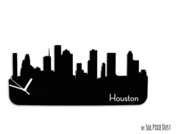 Houston Skyline - Silhouette Wall Clock - thumbnail 1