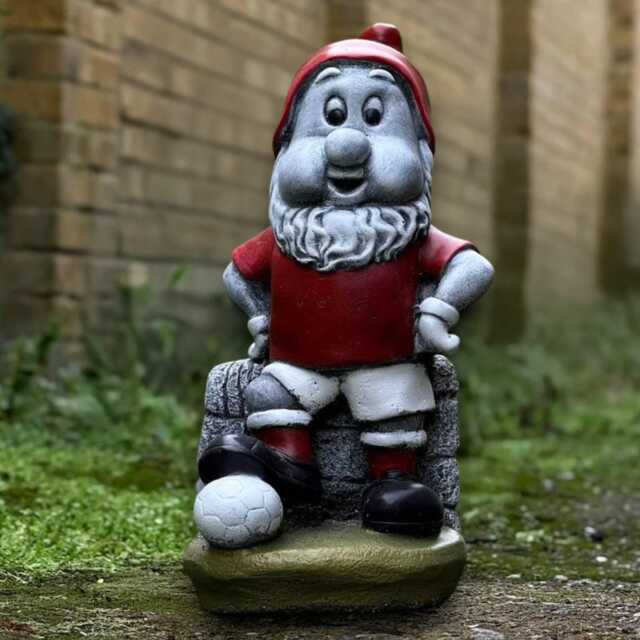 Stone Gnome Statue Concrete Playful Troll Sculpture Outdoor Player Football Ornament Gnome Lover Gift Handmade Decor Yard Art - image 1