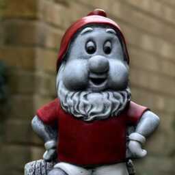 Stone Gnome Statue Concrete Playful Troll Sculpture Outdoor Player Football Ornament Gnome Lover Gift Handmade Decor Yard Art - thumbnail 2
