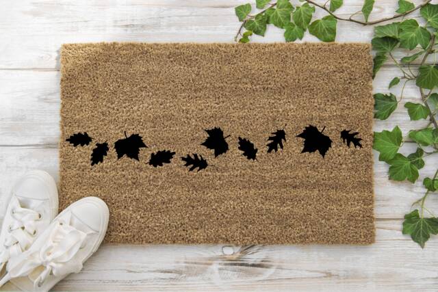 Large Size Fall Autumn Welcome Doormat/Porch Decor - Leaves Halloween & Thanksgiving Housewarming, Anniversary, Or Engagement Gift
