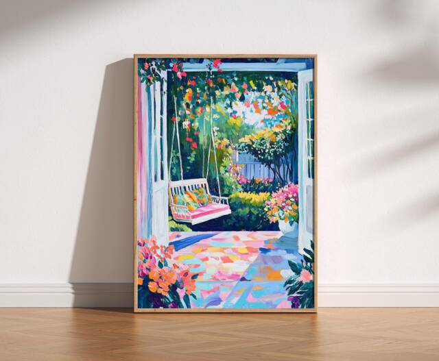 Open Window Henri Matisse Print, Style Fauvism Painting, Modern Exhibition, Patio Doors Porch Swing, Flowers Cottage Garden - image 1