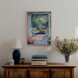 Open Window Henri Matisse Print, Style Fauvism Painting, Modern Exhibition, Patio Doors Porch Swing, Flowers Cottage Garden - thumbnail 3