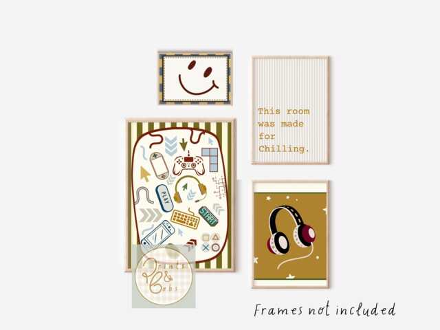 Mini Gallery Wall Set Of Teen & Tween Gaming Prints For A Bedroom, Playroom Or Games Room - Unframed - image 1