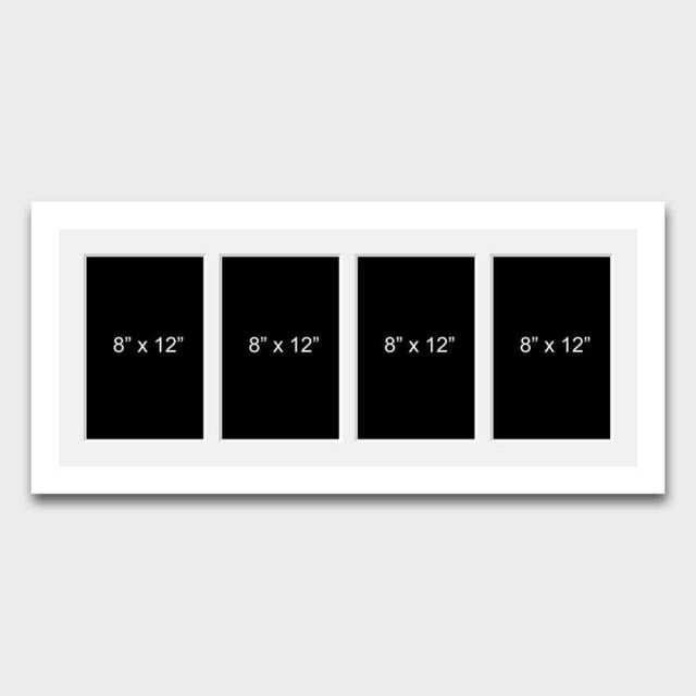 Multi Photo Picture Frame - 4 Apertures 12x8 Photos in A 33mm White Wood Frame - image 1