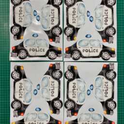 Watercolor Police Car Wall Stickers, Kids Room Decor, Set Of 12 - thumbnail 4