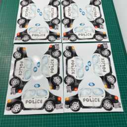 Watercolor Police Car Wall Stickers, Kids Room Decor, Set Of 12 - thumbnail 2