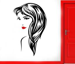 Woman Face Lashes Wall Decal Beauty Salon Decor T97 - thumbnail 1