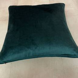 Handmade Toucan & Parrot Cushion Tropical Green Velvet Pillow - thumbnail 3