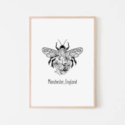 Manchester Bee Print, Mancunian Wall Art, Sketch Print - thumbnail 2