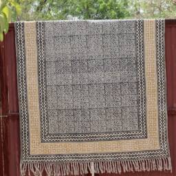 8x10 Hand Block Printed Cotton Rug Indian Boho Kilim Area Rug - thumbnail 3