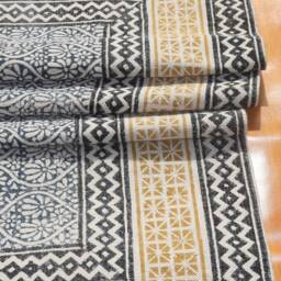8x10 Hand Block Printed Cotton Rug Indian Boho Kilim Area Rug - thumbnail 2