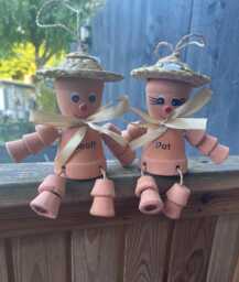 Personalised Terracotta Flowerpot Pot Man Or Lady Garden Ornaments - 50Th Golden Wedding Anniversary Pottery Gifts - thumbnail 1