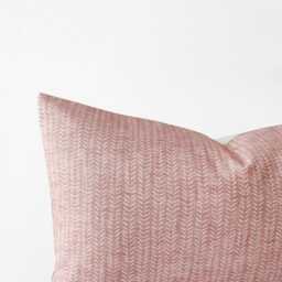Pink Printed Lumbar Pillow Cover - Organic Cotton Cushion in Rose - thumbnail 2