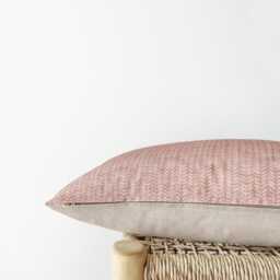 Pink Printed Lumbar Pillow Cover - Organic Cotton Cushion in Rose - thumbnail 3