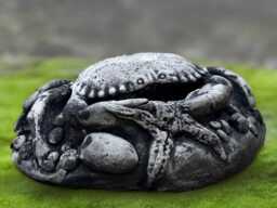 Stone Crab Statue Realistic Concrete Marine Decoration Handmade Coastal Garden Sculpture Outdoor Seaside Ornament Crab Lover Gift Yard Art - thumbnail 1