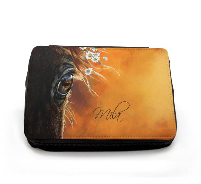 Pencil Case Horse Horses With Name Fm119 - image 1