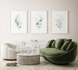 Eucalyptus Set Of 3 Prints, Botanical Wall Art, Rustic Decor, Farmhouse Plant Poster, Nature Green Home Decor - thumbnail 1