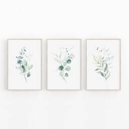 Eucalyptus Set Of 3 Prints, Botanical Wall Art, Rustic Decor, Farmhouse Plant Poster, Nature Green Home Decor - thumbnail 2