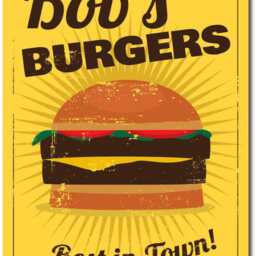 Hamburger Sign, Custom Best Burgers in Town Kitchen Decor, Food Personalized Name Wall Decor - Novelty Aluminum - thumbnail 2