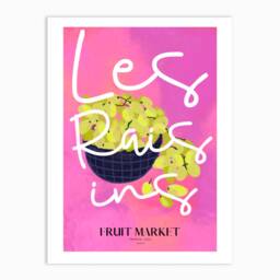 Les Raisins Print - A4 Prints - A3 A2 Art Illustrated By Weezy Fruit Market Print, Abstract Wall Design - thumbnail 2