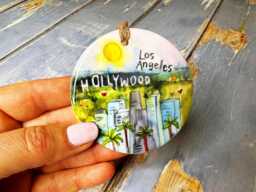 Los Angeles Usa Little Landmarks Ceramic Hanging Decoration Christmas - thumbnail 1