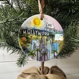 Los Angeles Usa Little Landmarks Ceramic Hanging Decoration Christmas - thumbnail 3