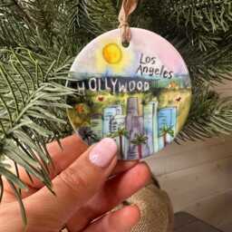 Los Angeles Usa Little Landmarks Ceramic Hanging Decoration Christmas - thumbnail 4