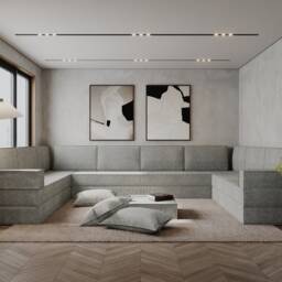 U-Shaped Floor Sofa Set - Customizable Heights, Removable Covers - thumbnail 2