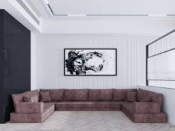 U-Shaped Floor Sofa Set - Customizable Heights, Removable Covers - thumbnail 1