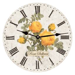 Yellow Rose Flower Clock - Perfect Accent For Living Rooms - thumbnail 1
