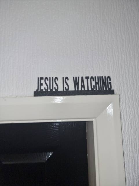 Jesus Is Watching Door Topper, Shelf Decor, Wall Quirky Home Interior Gift, Door Decoration - image 1