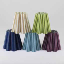 Handmade Scalloped Stripe Lampshade Fabric & Acrylic, 6.5