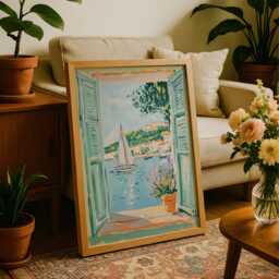 Open Window Henri Matisse Print, Style Fauvism Painting, Modern Exhibition, Coastal Sailboat Poster, French Riviera, Pastel - thumbnail 3