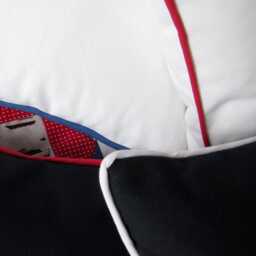 Canvas Pillow Case Blue White Red 40x40 cm Piping Summer Cushion Cover Throw Pure Cotton - thumbnail 2