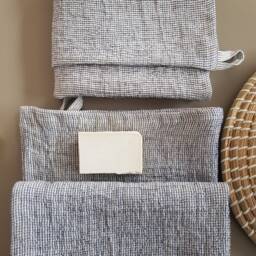 Set Of 2 Hand/Hair Belgian Linen Waffle Weave Towels, Lightweight & Quick Drying - thumbnail 1