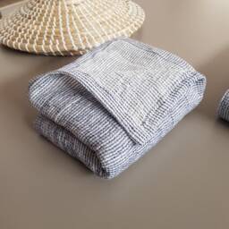 Set Of 2 Hand/Hair Belgian Linen Waffle Weave Towels, Lightweight & Quick Drying - thumbnail 3