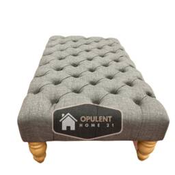 Linen Chesterfield Footrest Coffee Table Available in Silver, Blue Or Black - thumbnail 2