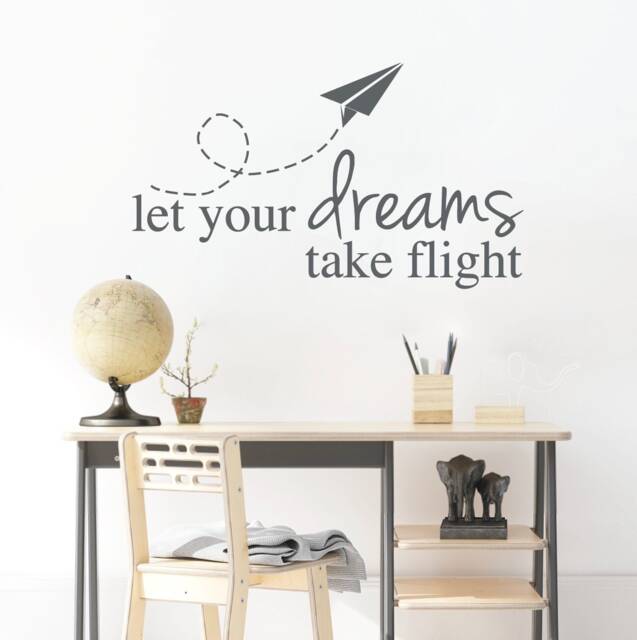 Kids Airplane Bedroom Decor, Children's Playroom Wall Art Saying, Toddler Aviation Travel Accent Sign, Large Baby Nursery Sticker Decal - image 1