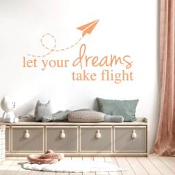 Kids Airplane Bedroom Decor, Children's Playroom Wall Art Saying, Toddler Aviation Travel Accent Sign, Large Baby Nursery Sticker Decal - thumbnail 3