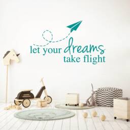 Kids Airplane Bedroom Decor, Children's Playroom Wall Art Saying, Toddler Aviation Travel Accent Sign, Large Baby Nursery Sticker Decal - thumbnail 2