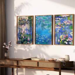 Set Of 3 Water Lilies Print, Claude Monet Floral Posters, Wall Art, Flower Poster Set, Nature A1/A2/A3/A4 - thumbnail 2