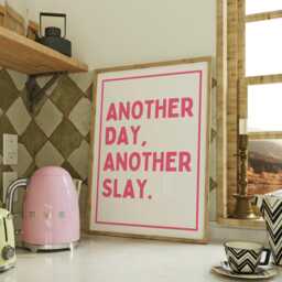 Another Day Slay Wall Print, Coquette Trendy Girly Art, Pink Decor, Sassy Girl Print , Bedroom Poster - thumbnail 3