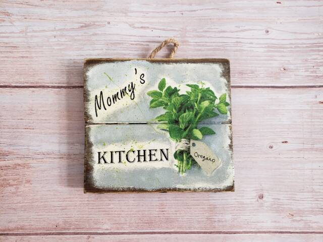 Oregano Herb Wooden Kitchen Sign Rustic Wall Decor - image 1